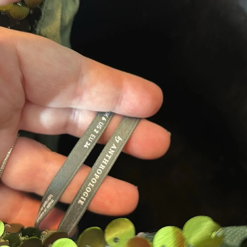 Anthropologie women’s 2 sequin drape back midi dress holiday celebration mermaid - Picture 6 of 7